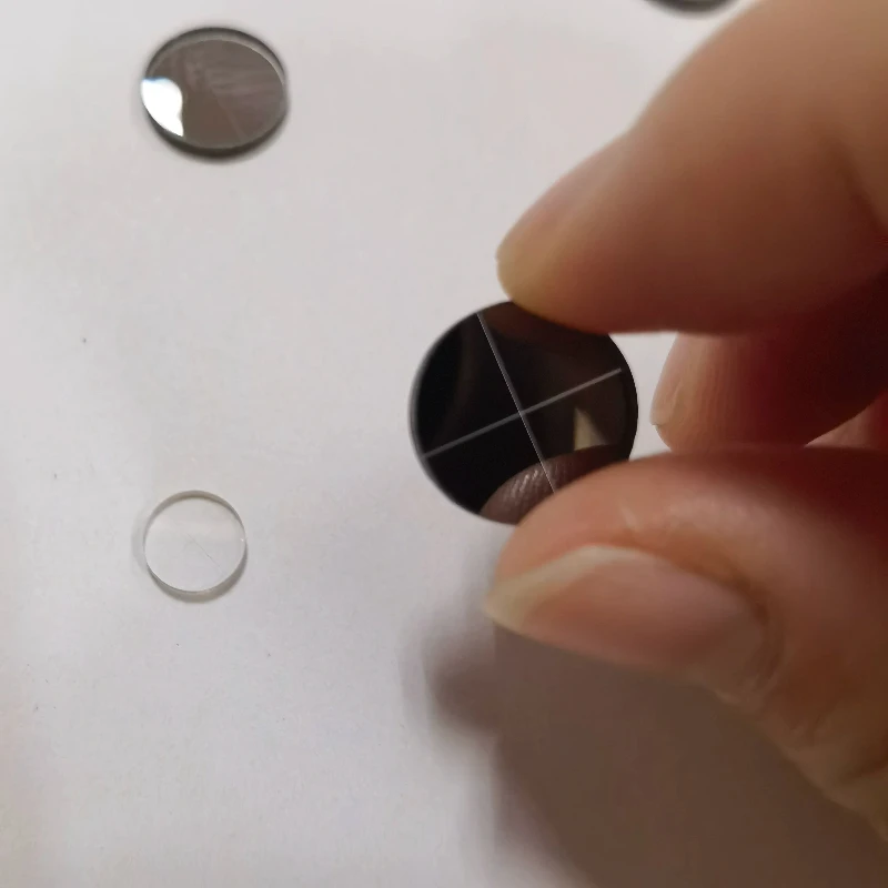 LineWidth0.01/0.04mm Chrome Plated Negative Cross Microscope Eyepiece Reticle Dark Field Bright Line Glass  Universal Laboratory