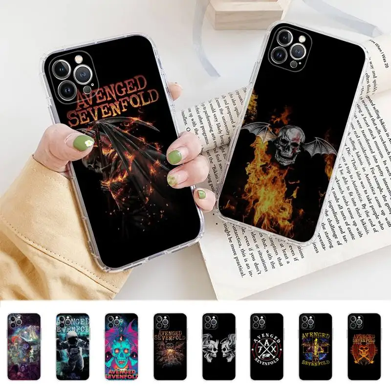 Avenged Sevenfold Phone Case For iPhone 14 13 12 11 Pro Max XS X XR SE 2020 6 7 8 Plus Mini Transparent Shell