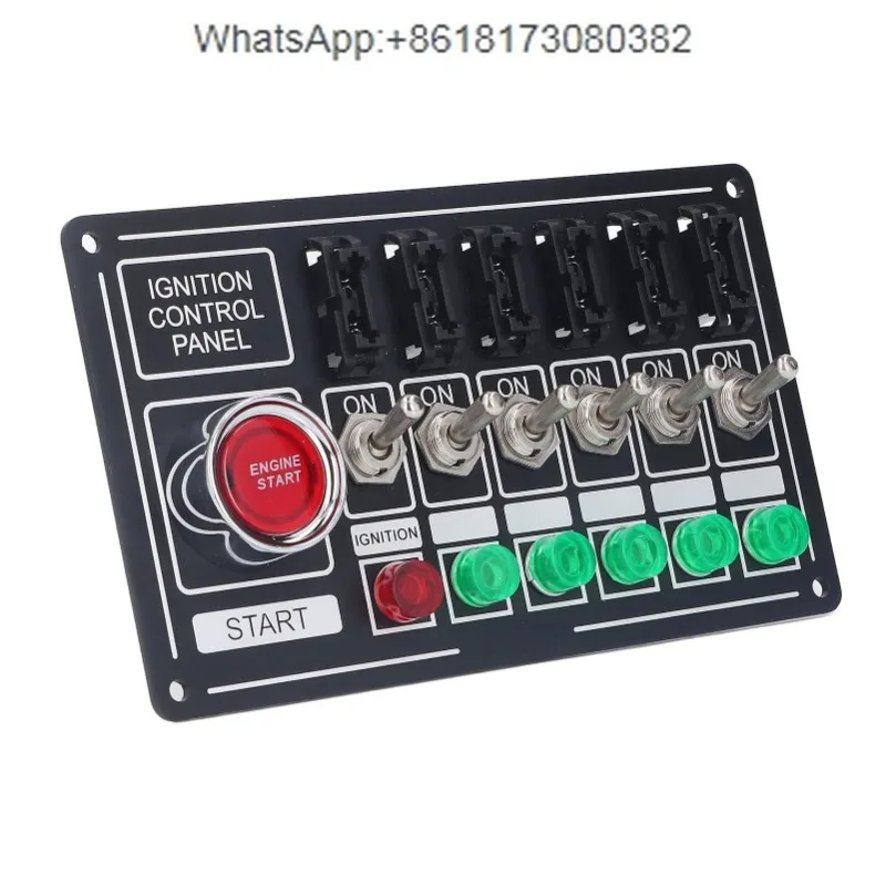 High Performance 12V Startup Switch Panel with 6 Indicators and 6 Fuses