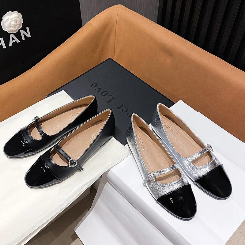 

Новые весенне-летние двухцветные туфли Мэри Джейн для женщин, удобные, на массивном каблуке, с ремешком и стразами