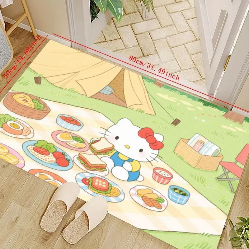 

Очаровательный напольный коврик Hello Kitty для пикника и кемпинга, 1 шт., коврик с милым персонажем мультфильма Sanrio 50x80 см/19,68x31,49 дюйма, мягкий No