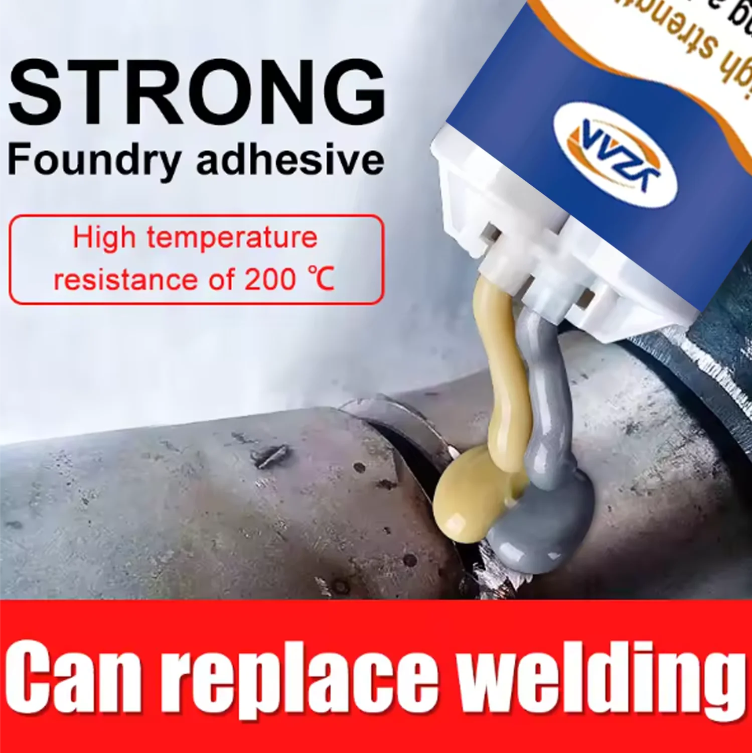 JXVX 50ML 1-3PCS Metal Repair Adhesive High Strength Bonding Sealant Weld Seam Metal Adhesive Heat Resistance Strong CastingGlue
