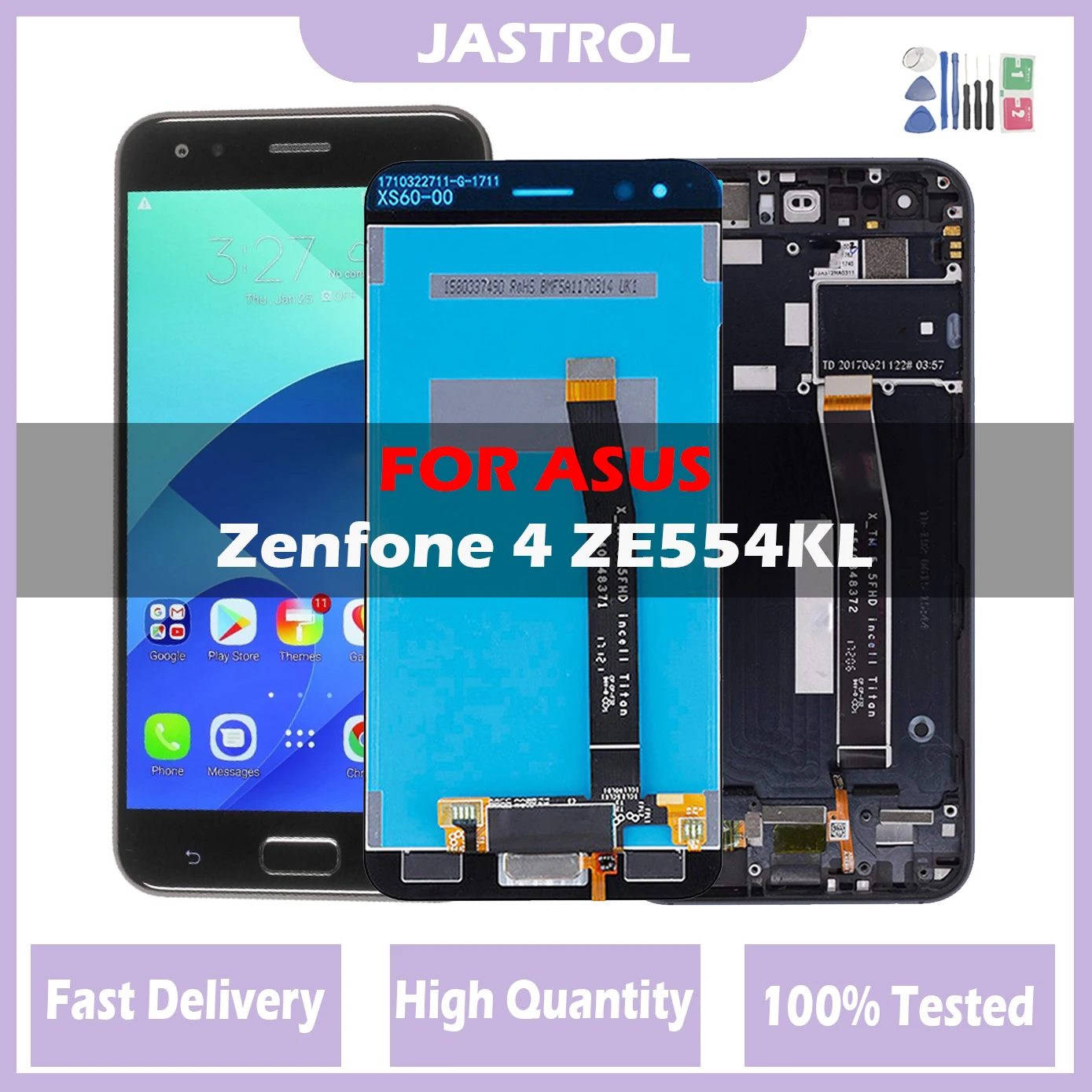 5.5“ Original LCD For Asus Zenfone 4 ZE554KL LCD Touch Screen Digitizer Replacement part For Asus Zenfone 4 ZE554KL With Frame