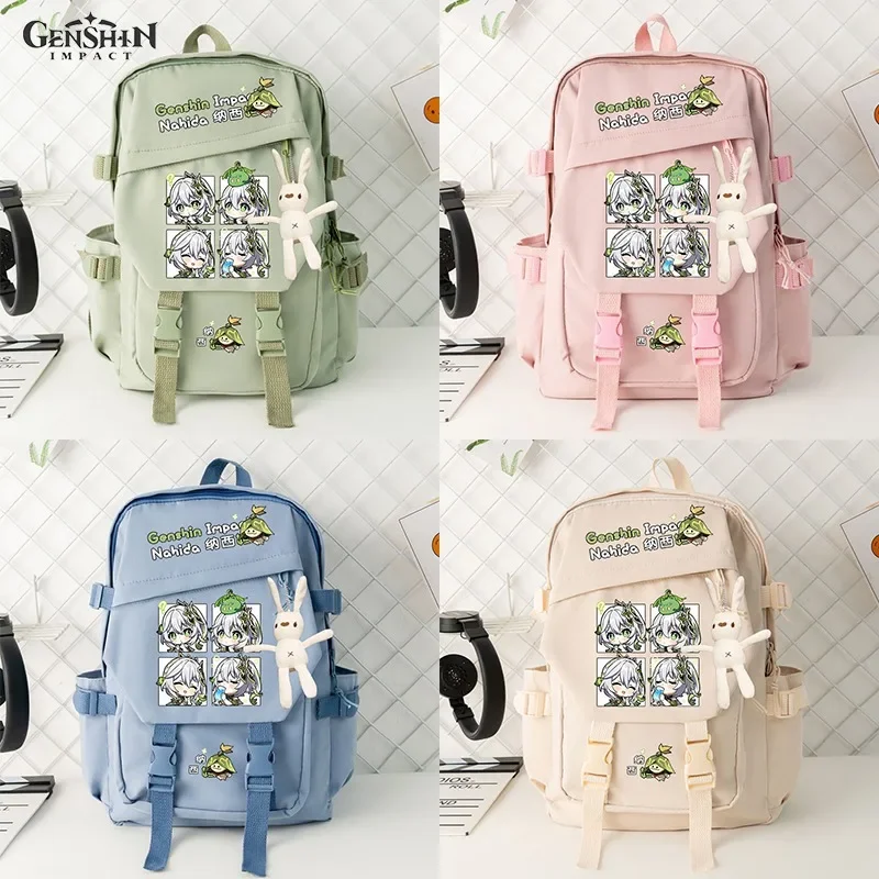 Genshin Impact Game Nahida Cute Shoulder Bags Cartoon Lesser Lord Kusanali Schoolbag Outdoor Travel Backpack Birthday Gifts