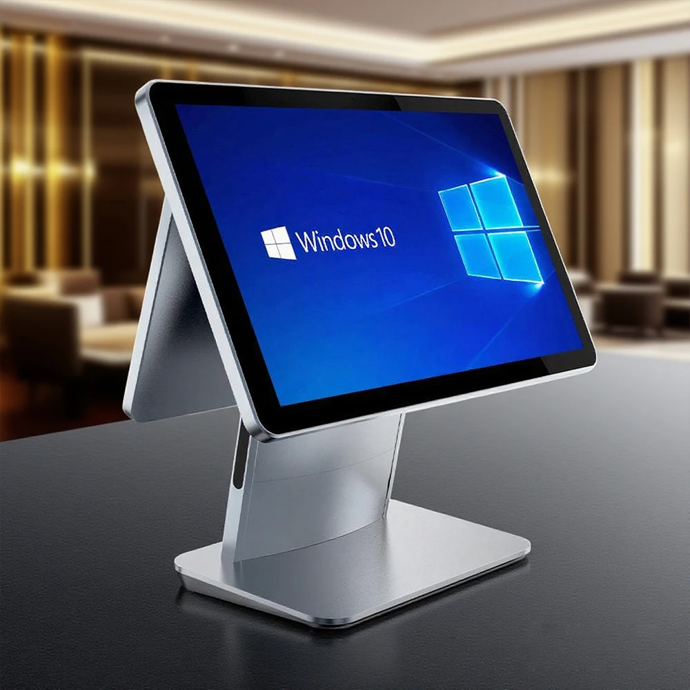 15.6 Inch Restaurant Cash Register Dual Screen Touch All-in-one Machine POS System Sales End Point