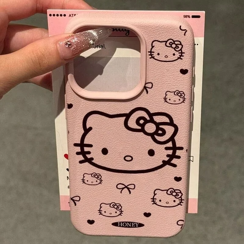 حافظة لهاتف شاومي ريدمي A5 A3 14C 12C 10C 9C A1 A2 نوت 13 14 12 Pro Plus 11 10 11S 10S غطاء نسيج جلدي هالو كيتي #5