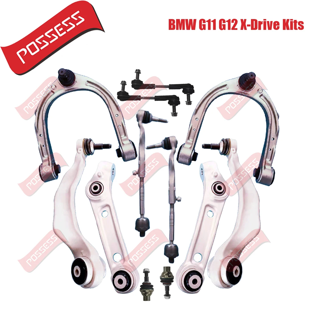 

12 Pieces Front Suspension Control Arm Stabilizer Link Tie Rod End Kits For BMW 7 Series G11 G12 xDrive 4WD 730Lix 740Lix 750Lix