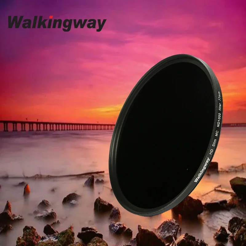 WalkingWay HD Multi Coated MC ND Filter Filtro ND8 ND64 ND1000 Filter Neutral Density Optical Glass Filter  40.5-82mm for Camera