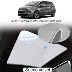 Car Suede Fabric Electrostatic Adsorption Sunroof Sunshade For CITROEN C4 GRAND PICASSO 2015-2024 Heat Insulation Auto Accessory