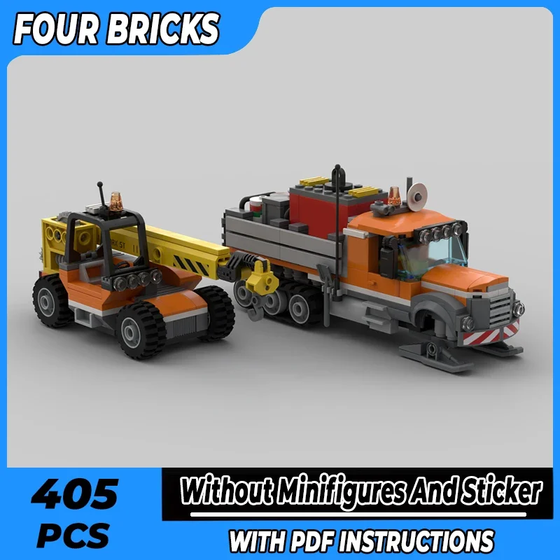 

City Car Model Moc Building Bricks Arctic Half-Track Telehandler Technology Modular Blocks Gift Christmas Toys DIY Sets Assembly