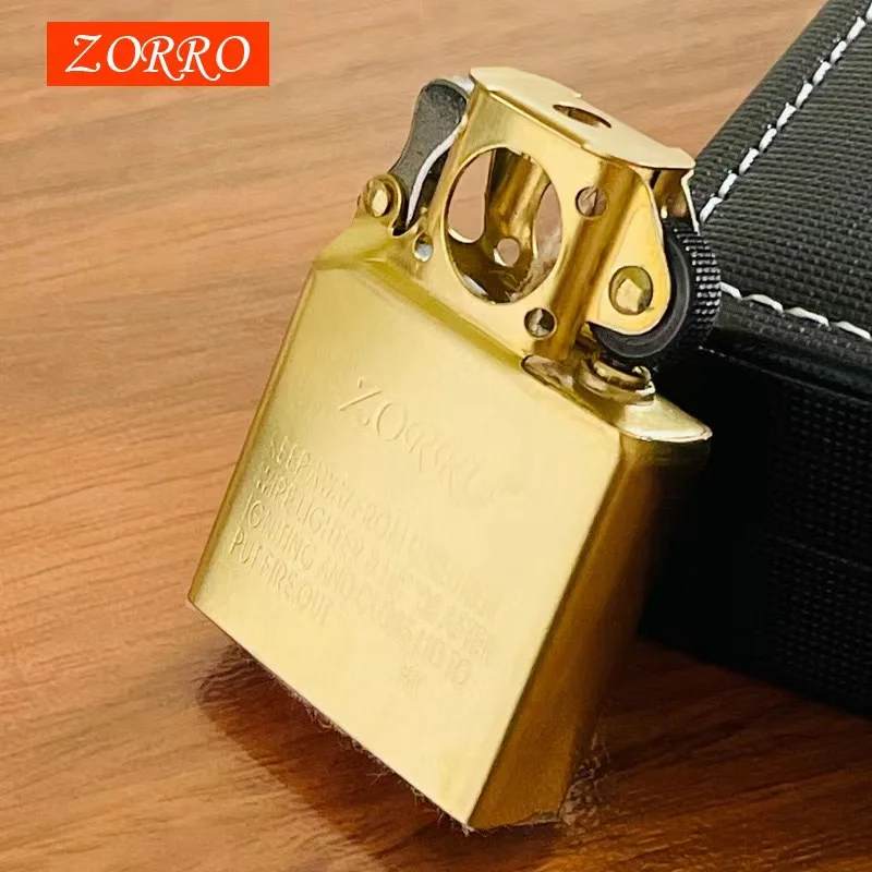 2024 Zorro Kerosene Lighter Inner Insert Parts Gas/Oil Flint Grinding Wheel Brass White Steel Cigarettes Lighters Repalce