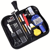 147 Piece Watch Repair Tool Set, Case Opener Spring Bar Strap Link Tool Set With Carrying Pouch, Watch Battery Replacement