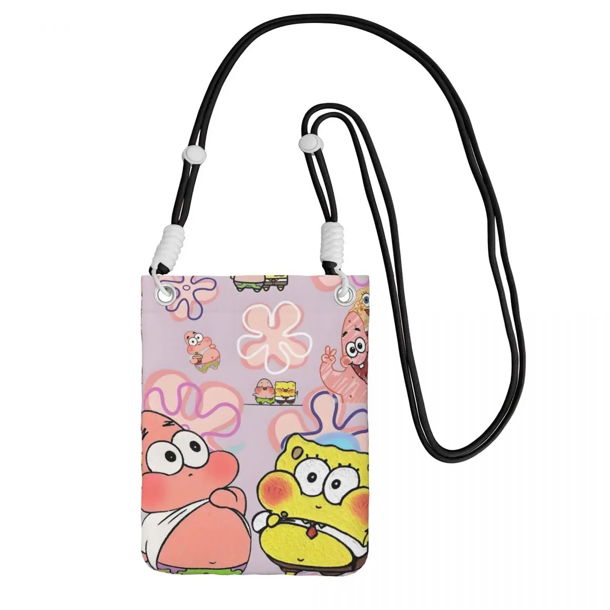 

Custom SpongeBobed Smart Phone Wallet With Strap Animated Comedy Crossbody Bag Women Men Traveling Mobile Phone Bag