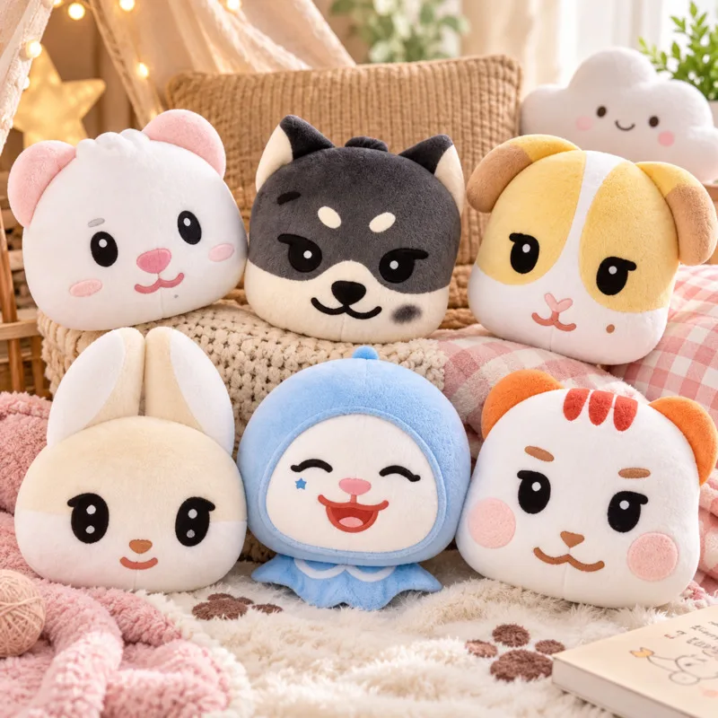 30cm Kawaii TWIMIED Plush Pillow Stuffed Soft Cartoon Doll Cute Head Cushion Nap Pillow Sofa Bed Backrest Birthday Gift For Fans