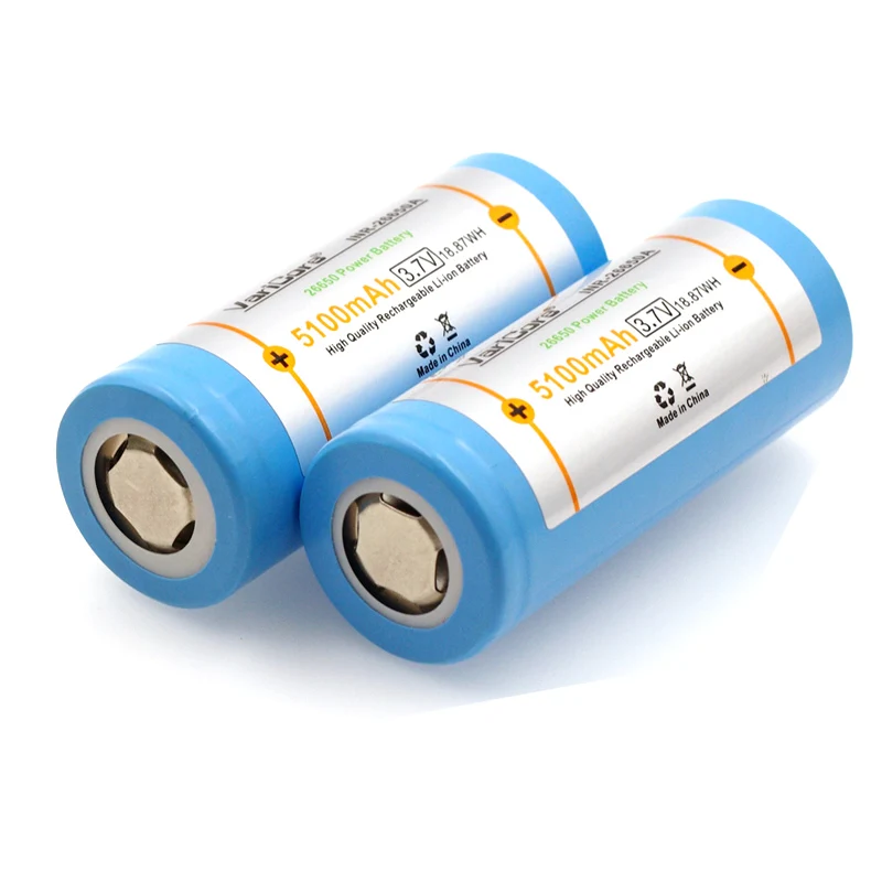 Bateria de lítio recarregável de energia 3.7v 26650 20A 26650A 5100mA adequada para lanterna