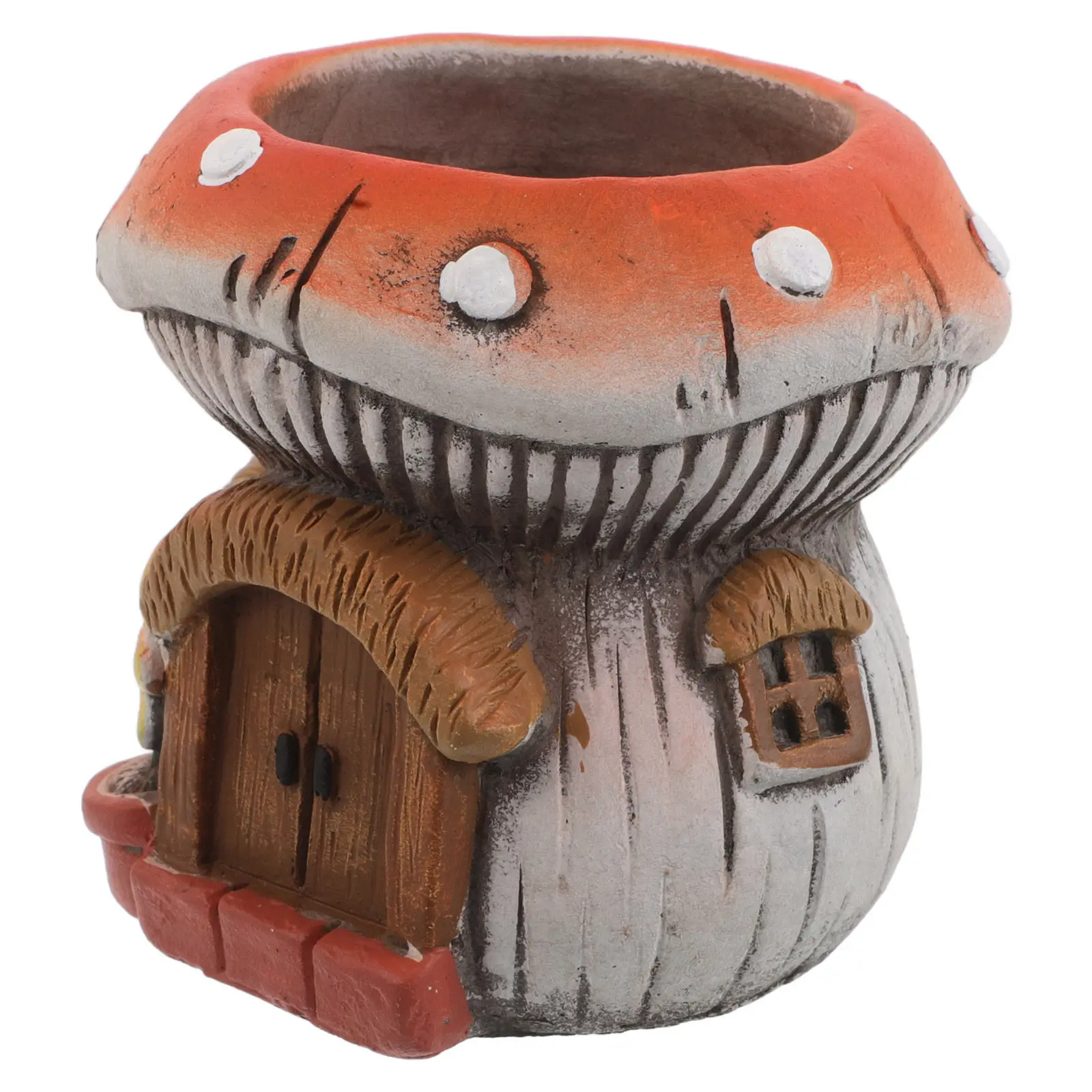 Mushroom Succulent Planter Cute Cement Flower Pot Compact Concrete Planter for Small Spaces Office Balcony Garden Weatherproof