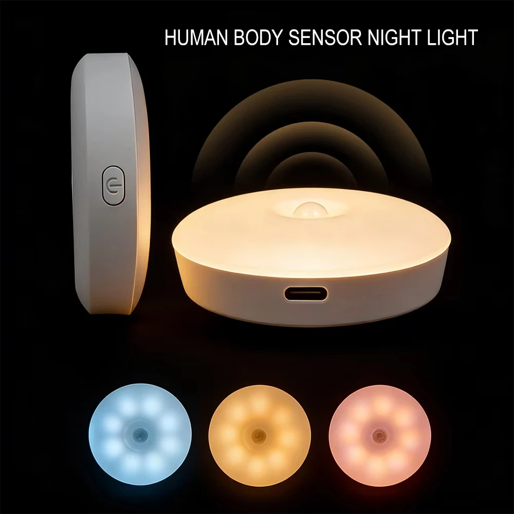 

Motion Sensor LED Night Light USB Rechargeable Magnetic Wall Lamp for Kitchen Bedroom Stairs