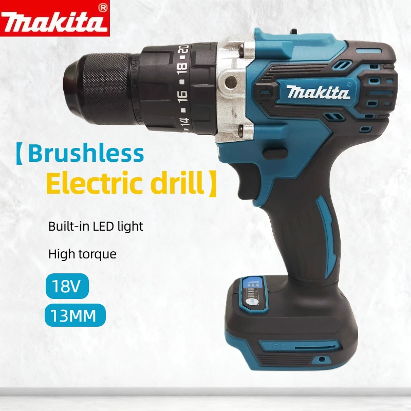 Makita DDF487 18V 13mm Brushless Cordless Drill Driver with LED Light Rechargeable Hand Drill (Bare Tool)