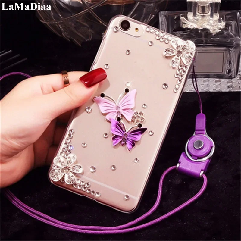 

Luxury Glitter Bling Rhinestone Diamond Flower Butterfly Phone Case, for Samsung A22, A32, A42, A50, A80, A51, A52, A71