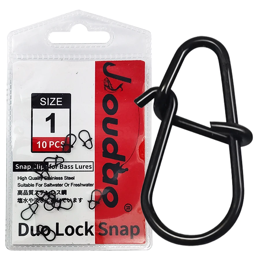 Duo Lock Snap Swivel High Strength Fishing Snap Clip Stainless Quick Change Fishing Snaps Solid Black Nickel 29lb-104lb