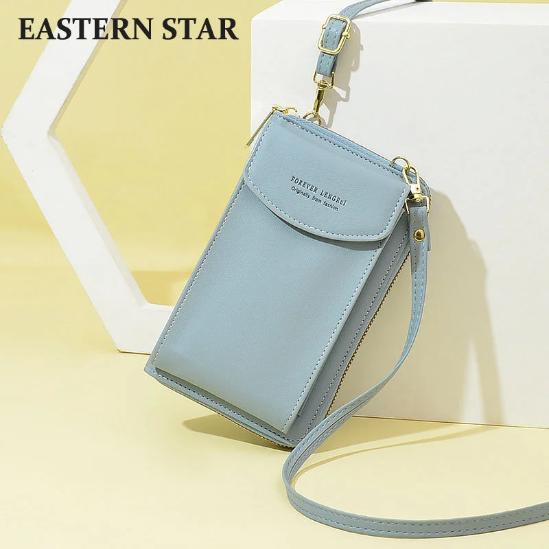 Novo saco móvel feminino sul coreano um ombro crossbody pequeno saco grande capacidade impresso sólida simples mudança carteira