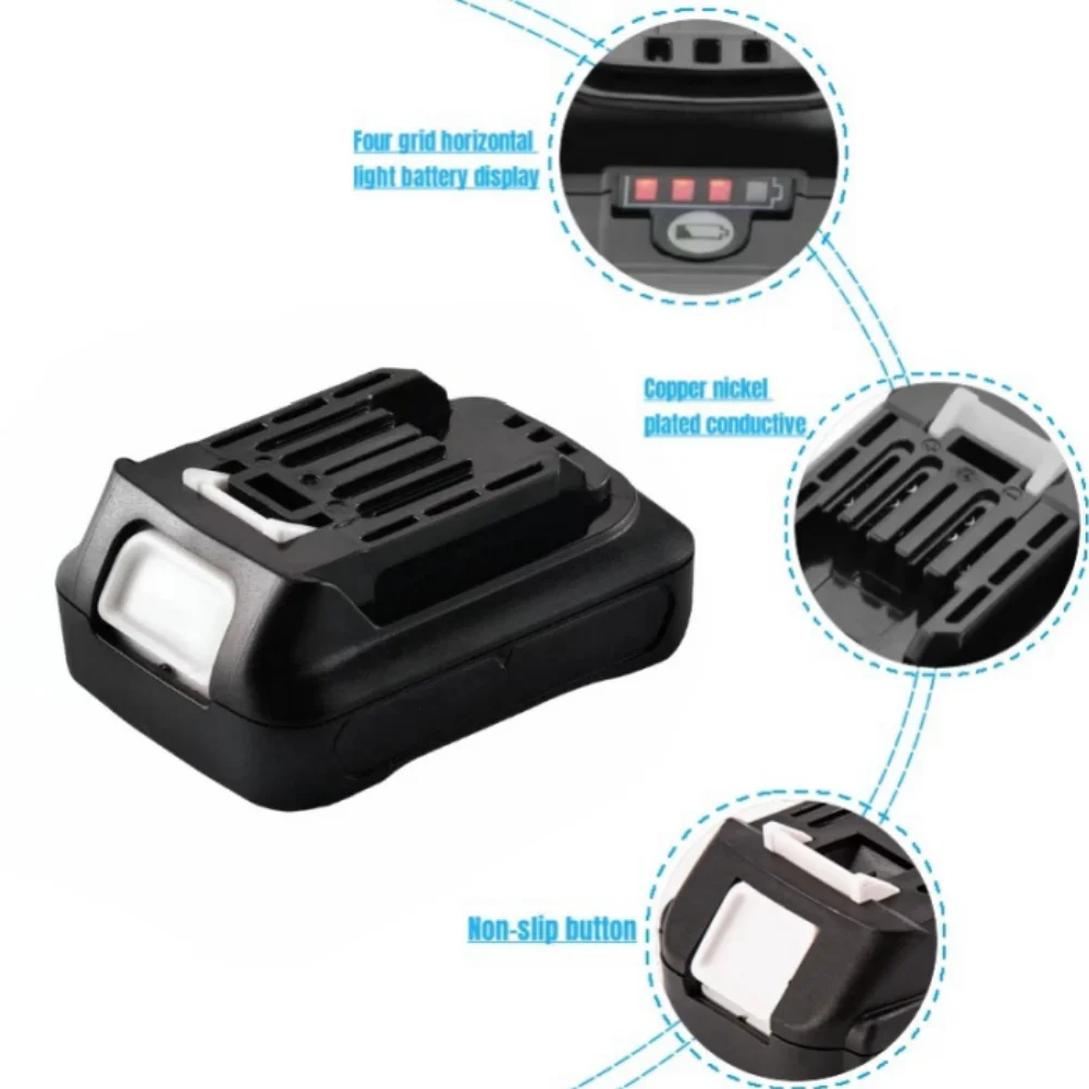 بطارية ليثيوم أيون 4000 مللي أمبير 10.8 فولت متوافقة مع ماكيتا 197390-1 BL1015 1973901 BL1021B بطارية أداة الطاقة البديلة ذات السعة العالية #5