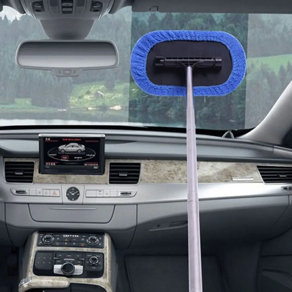 

1Set Car Windshield Cleaner Tool Telescopic Rearview Mirror Wiper Window Dust Removal Brush Fog Remover Squeegee for Car Windows