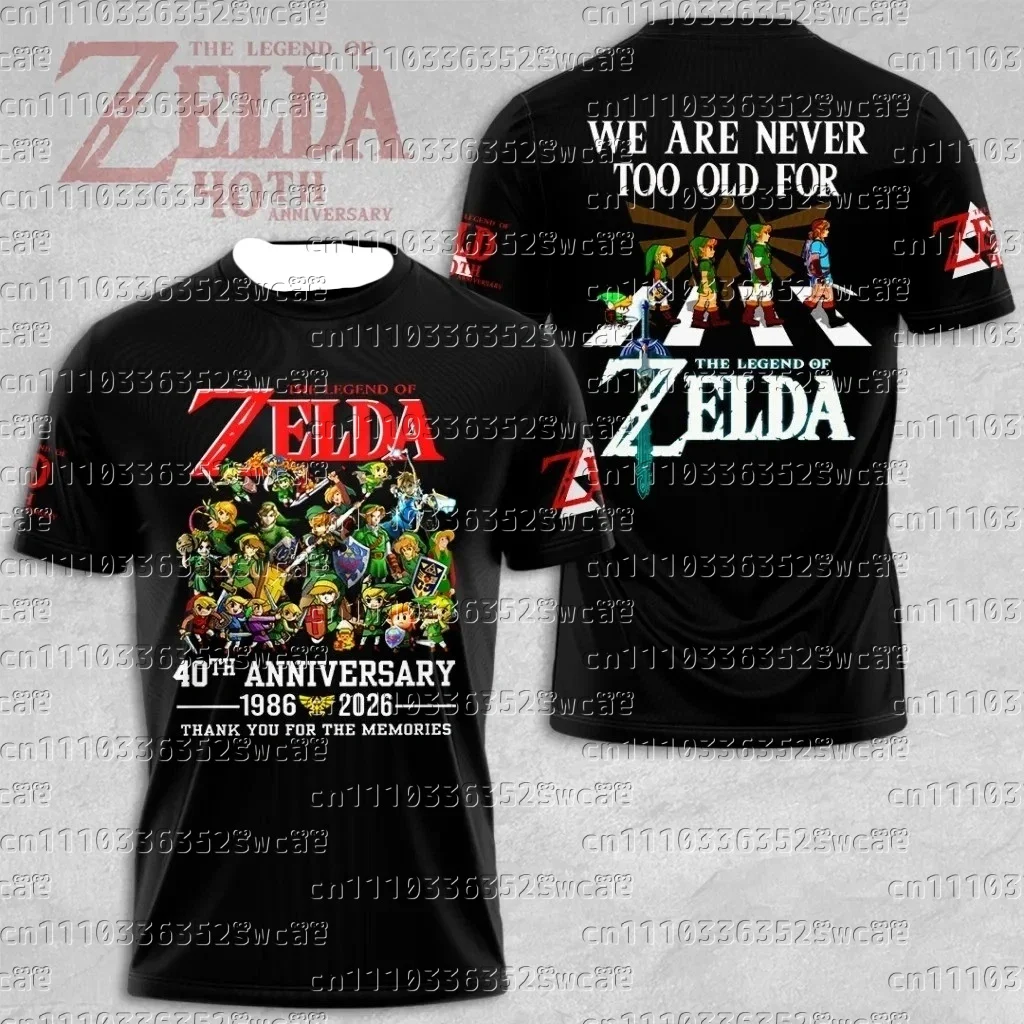 Bandai Brand Animation Movie Game 40th Anniversary Edition Sedar Legend Theme Summer Oversize T-shirt Adult FamilyMatching2026