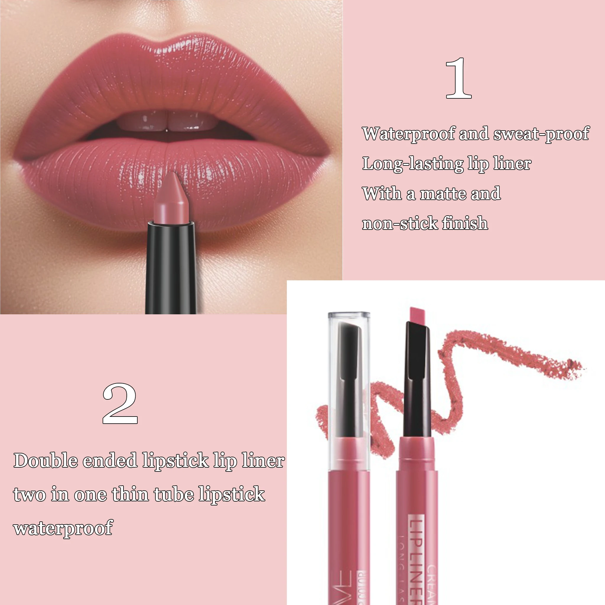 8 colores mate impermeable terciopelo desnudo lápiz labial delineador de labios Sexy rojo rosa pigmentos maquillaje de larga duración delineador de labios sin manchas