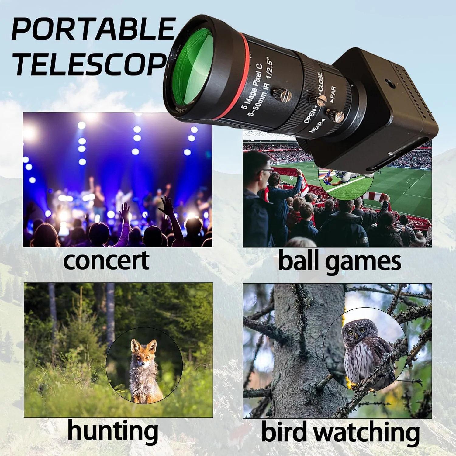 Matecam X9 50mm 10x Optical Zoom Lens WiFi 4K FHD Mini Telescope AP Camera IMX258 Recorder