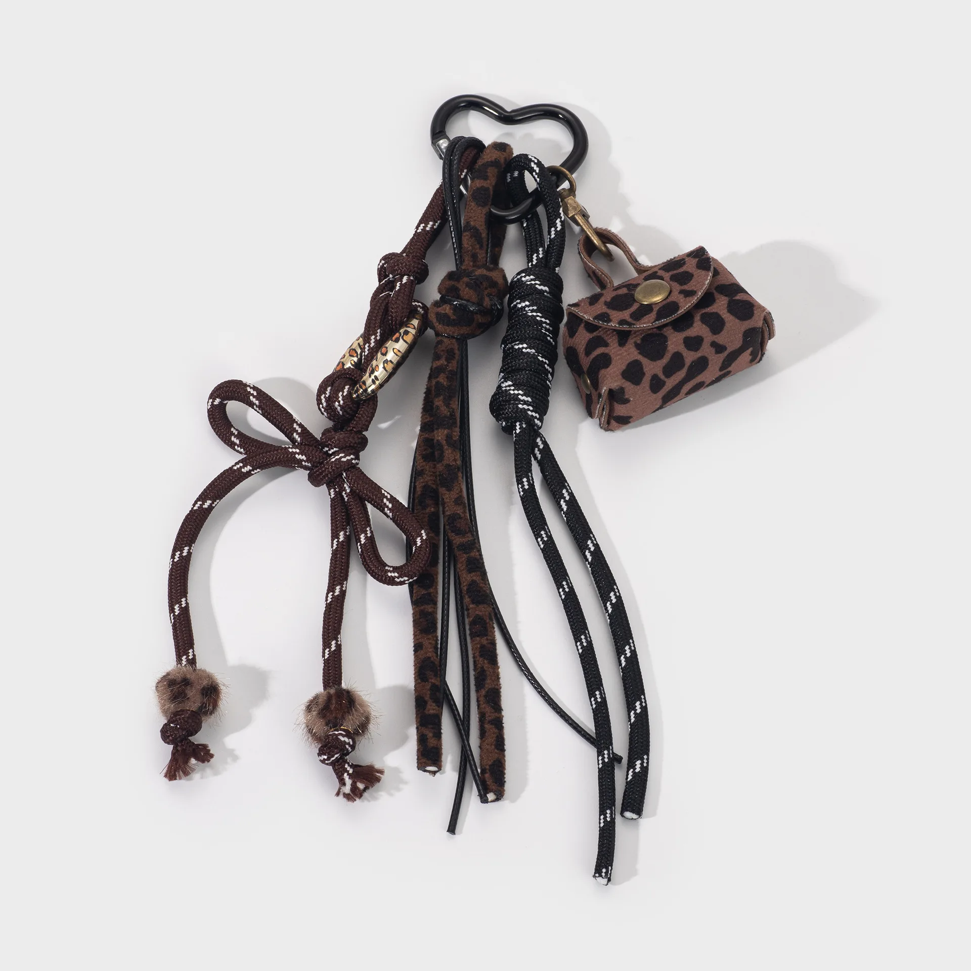 

Bow Braided Rope Fashion Series Bag Accessories Keychain Mobile Phone Trend Pendant Leopard Print Change Bag Accessories