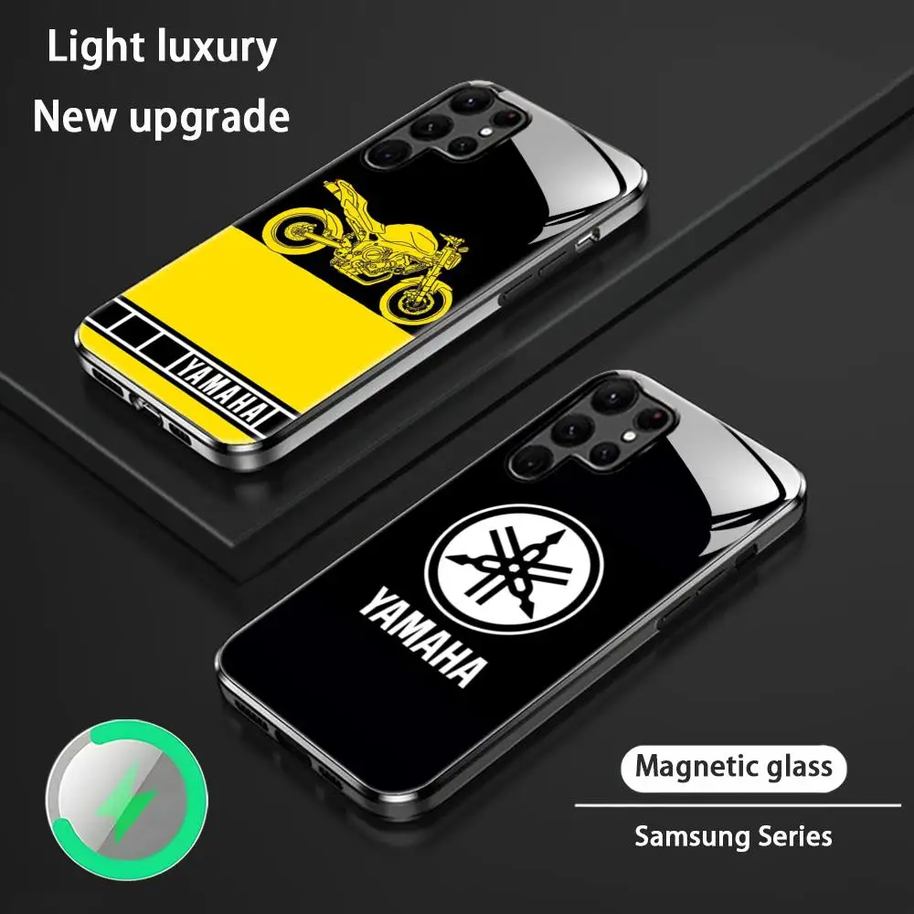 Fashion moto design yama-ha Phone Case For Samsung S26 S25 S24 S23 S22 S21 S20 Plus Ultra Note20 Glass Magnetic Case view 2