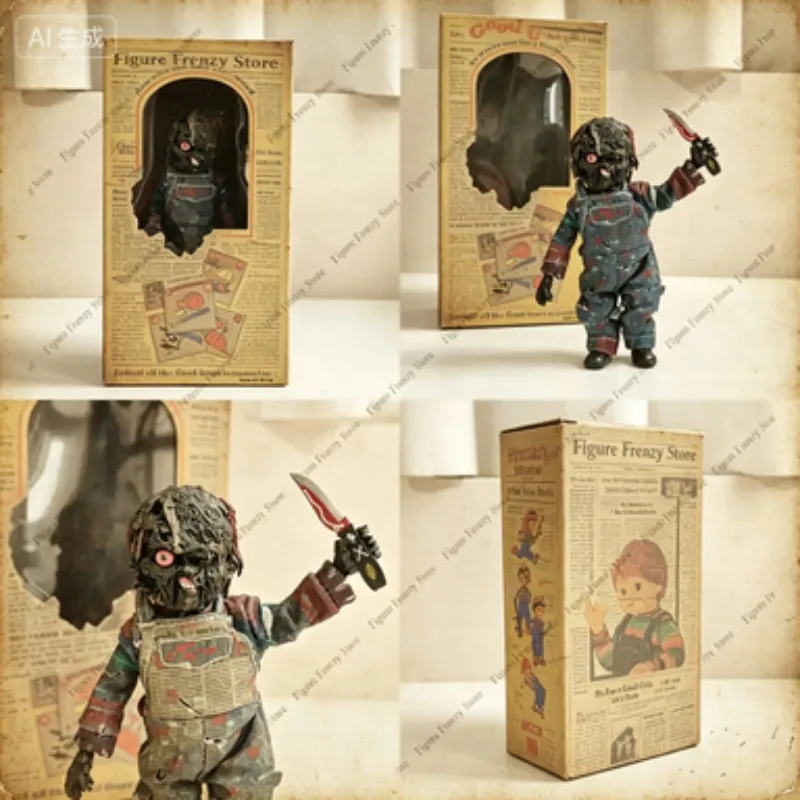 

Special Offer New 18cm Boxed Chucky Action Figure with Burn Marks Real Cloth Clothing Limited Rare Edition Shout Factory