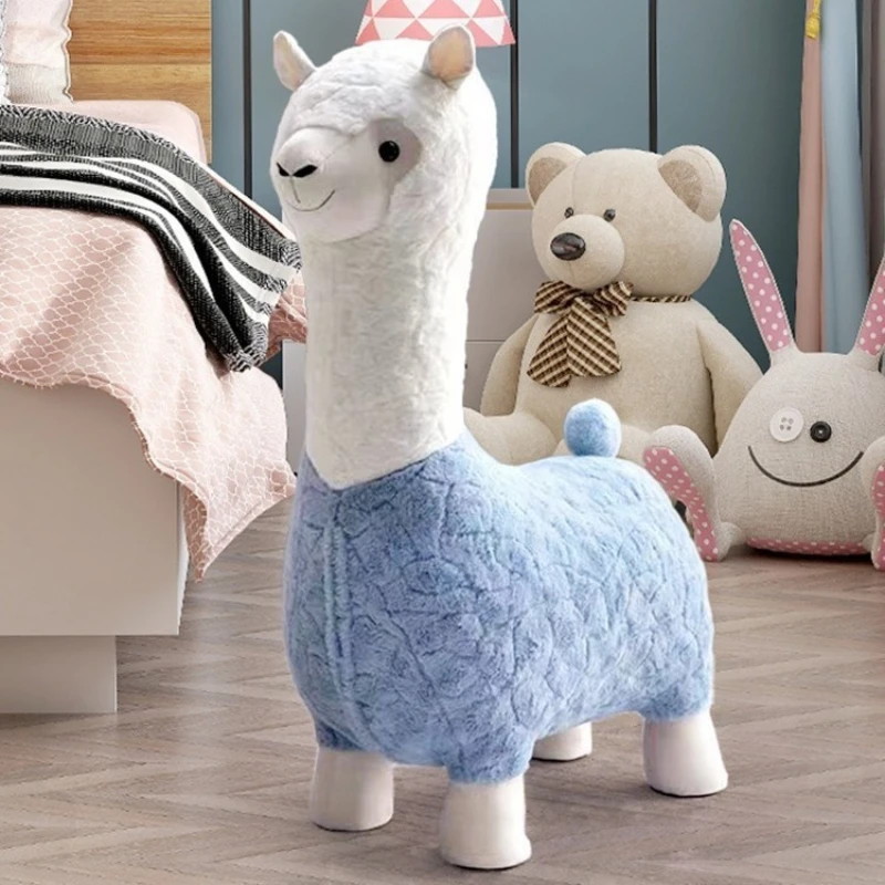

Creative alpaca stool bench animal seat living room children's chair cartoon floor seat shoe changing stool