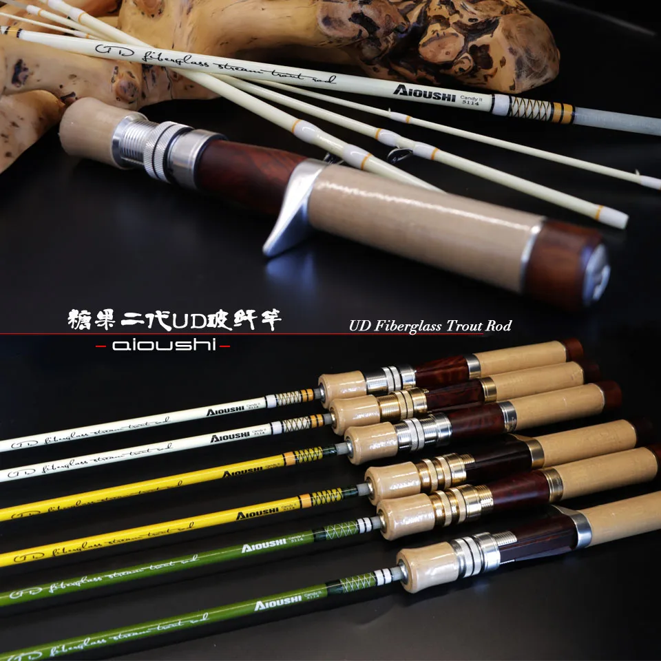 

Удочка для ловли форели AIOUSHI Candy II UD из стекловолокна, ручной работы, портативная