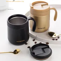 Stainless Steel Vacuum Insulated Coffee Mug with Handle & Lid, Double Wall Thermal Travel Cup for Hot/Cold Drinks, 350ML/500ML