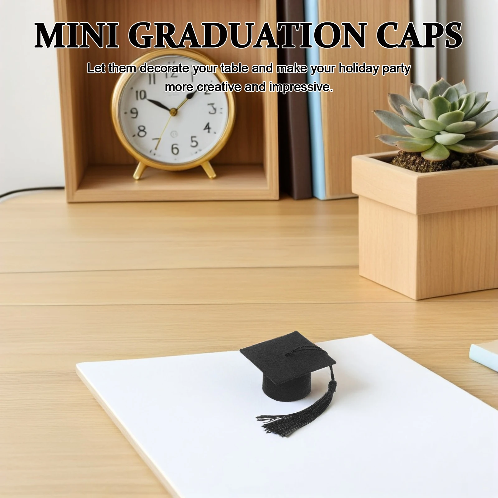 

10pcs Mini Doctoral Hat Topper Hat Bottle Topper Graduation Cap Wine Cover Non Bottle Caps Cover Woven Party Decor Gifts