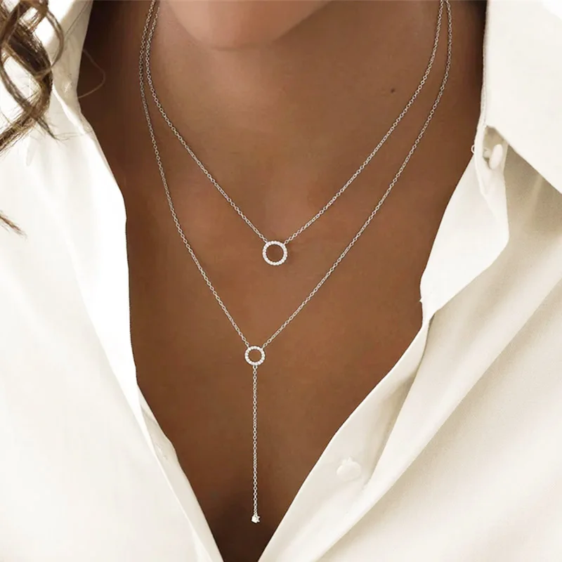 925 Sterling Silver Minimalist Style Pendant Necklace Collar Chain Niche Design Versatile High-End Accessory