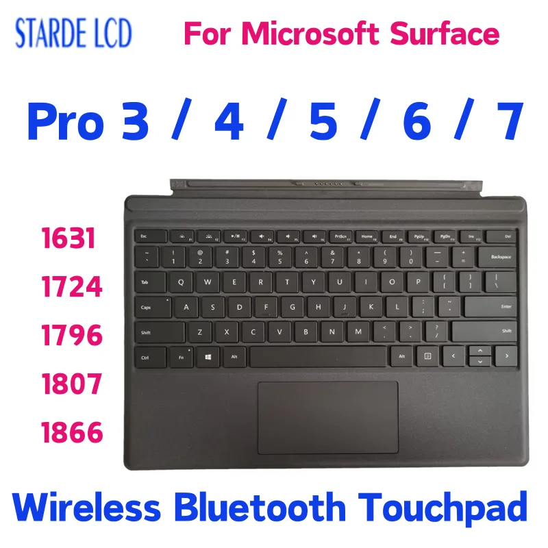 Teclado Bluetooth para microsoft surface pro 3 1631 pro 4 1724 pro 5 1796 pro 6 1807 pro 7 1866, touchpad sem fio