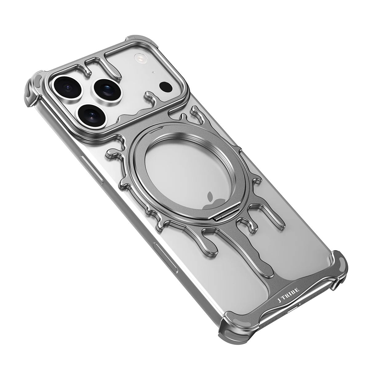Magnetic Liquid Metal Case for iPhone 18/17/16/15/14 Pro Max/Pro, 17 Air, 360 Rotating Stand with Alloy Lens Cover