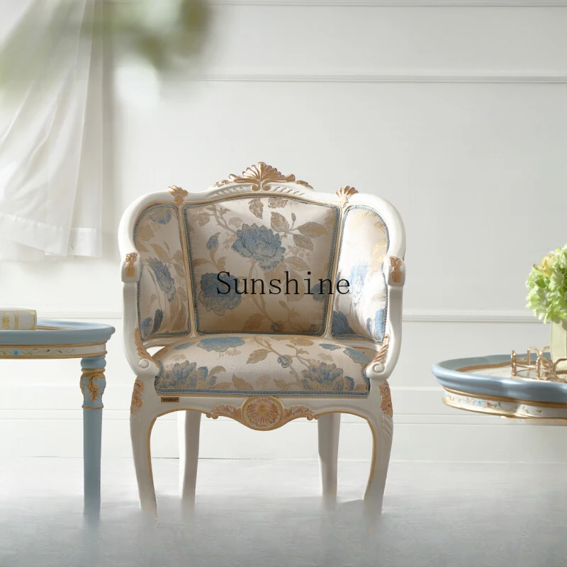 

Court French sofa chair luxury villa living room Chinese style leisure chair