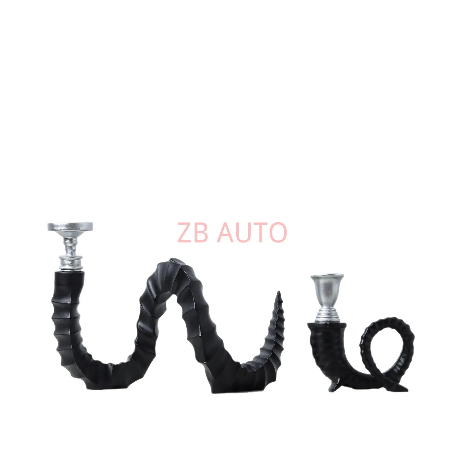 

Italian style ramrod candlestick light luxury model room exhibition hall hotel sales office soft black candlestick decoration