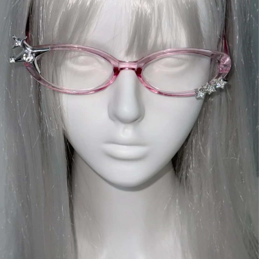 Y2K Star Rhinestone Cat Eye Decor Glasses Eyewear Gothic Sweet Cosplay Party Fashion Photo Prop Girls Subcultural Decoration view 3