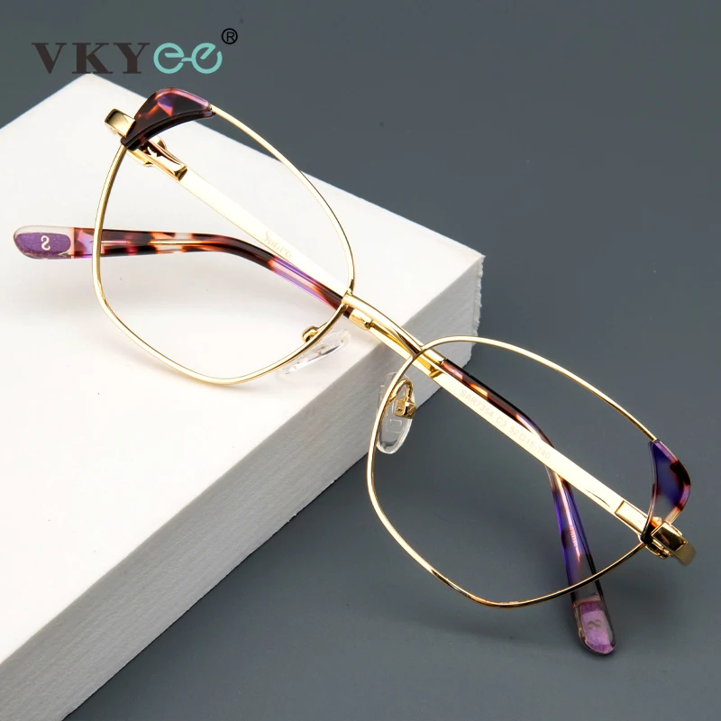 

VICKY Fashion Cat Eye Women Reading Glasses Frame Myopia Hyperopia Metal Acetate Glasses Retro Prescription Eyeglasses SR7354