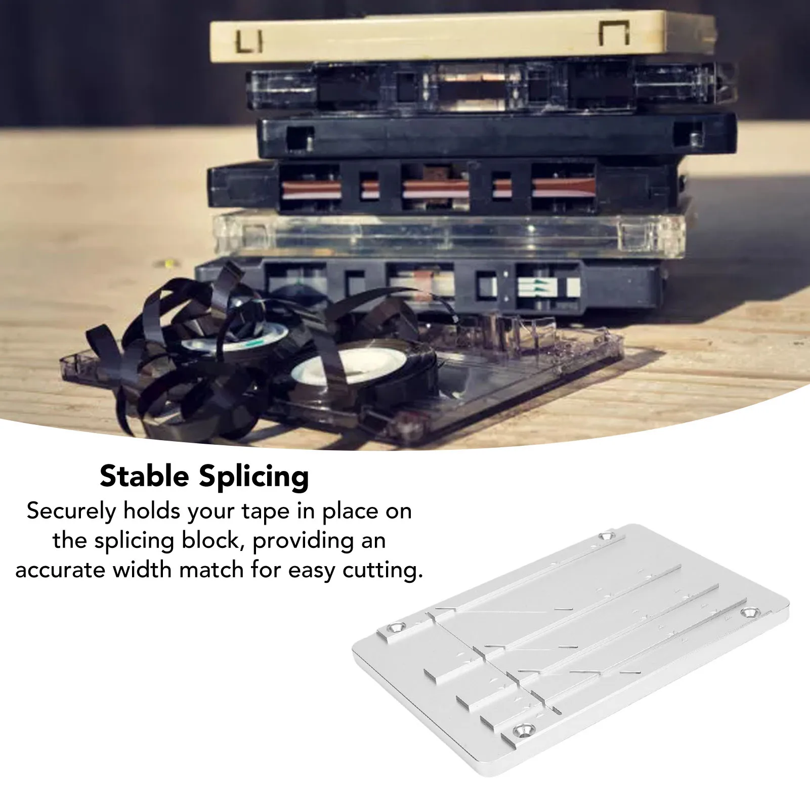 Splicing Block Kit Fit for Revoxsonido Adjustable 1in 1/2in 1/4in 1/8in 10 Inch Open Reel Splicing Kit Tape Splicing Set
