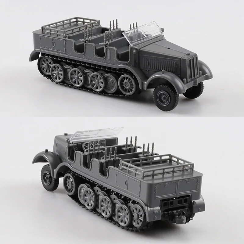 1/72 Half-Track Military Vehicle WWII German Army Personnel Carrier Plastic Assemble Tractor Car 4D Model Toy