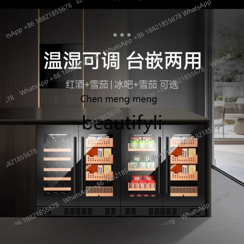 

Новое поступление, шкаф для красного вина, сигара, постоянная температура, увлажнение, ледяной бар, холодильный шкаф, стеклянная двойная дверь, встроенная