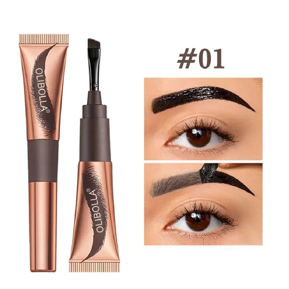 กันน้ํา Peel-off Eyebrow Enhancers แต่งหน้าสีดําธรรมชาติง่ายสีน้ําตาลเจล Lasting Brow สวมใส่ Tint Brow Eyebrow Dye Tattoo Y3G6