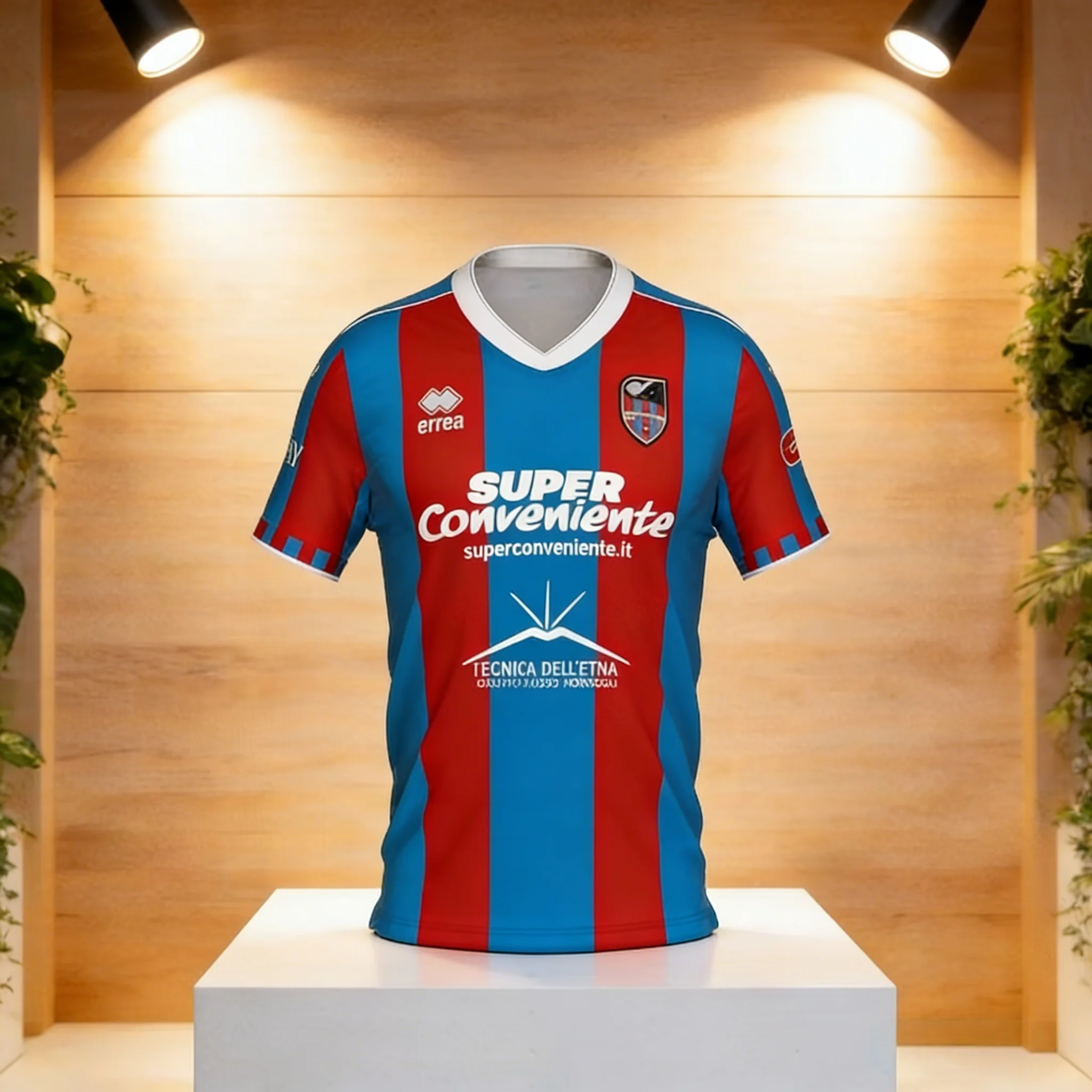 

Футбольная футболка Catania Calcio 2026 - красно-синяя полосатая дышащая спортивная футболка, комплект для футбола, пляжная одежда, гидрокостюм