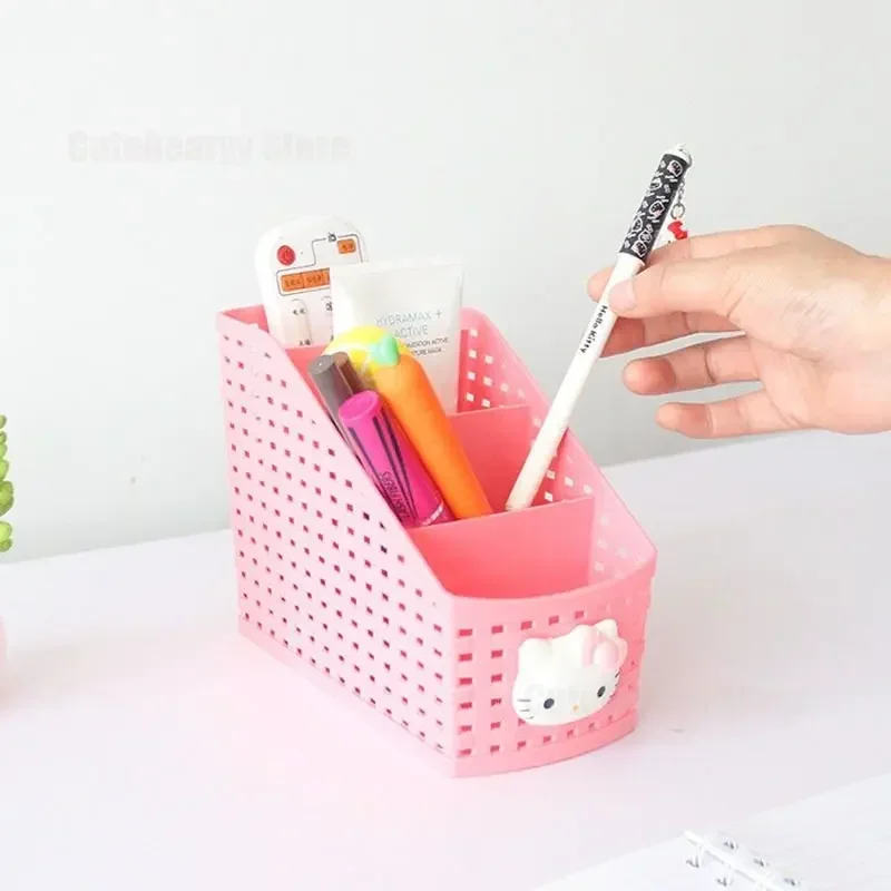 Hello Kitty Desktop Storage Basket Office Dresser Vanity Storage Storage Box Cosmetic Basket for Women Stationery Pencil Holder